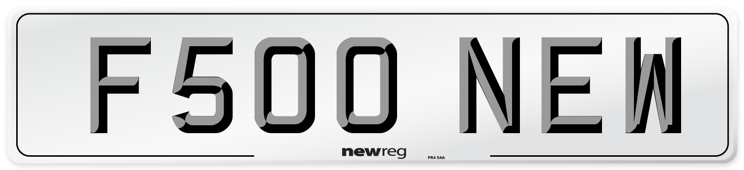 F500 NEW Number Plate from New Reg